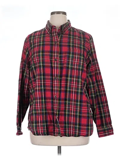 Pre-owned L.l.bean Long Sleeve Button Down Shirt In Red