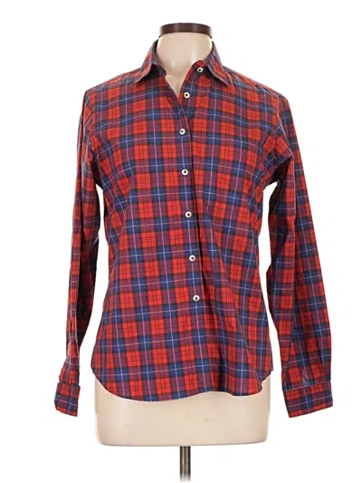 Pre-owned L.l.bean Long Sleeve Button Down Shirt In Red