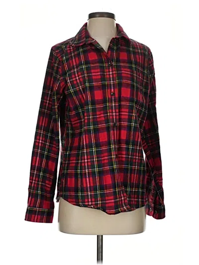 Pre-owned L.l.bean Long Sleeve Button Down Shirt In Red