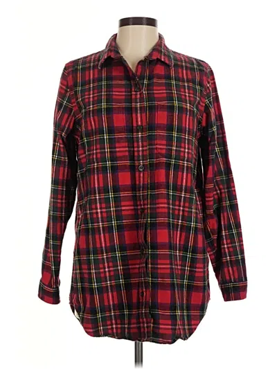Pre-owned L.l.bean Long Sleeve Button Down Shirt In Red