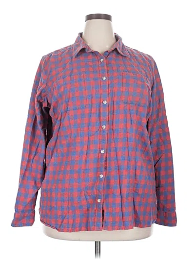 Pre-owned L.l.bean Long Sleeve Button Down Shirt In Red