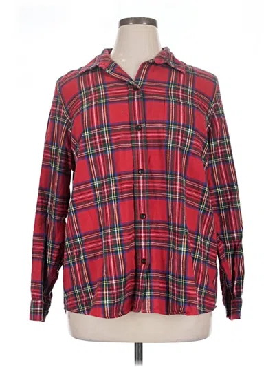 Pre-owned L.l.bean Long Sleeve Button Down Shirt In Red