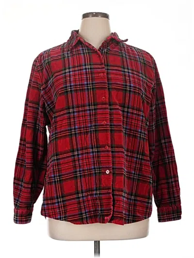 Pre-owned L.l.bean Long Sleeve Button Down Shirt In Red