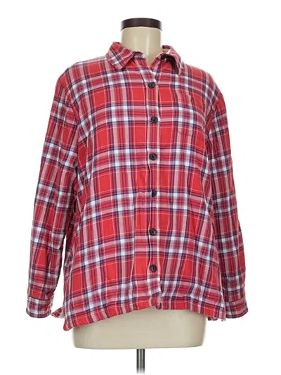 Pre-owned L.l.bean Long Sleeve Button Down Shirt In Red