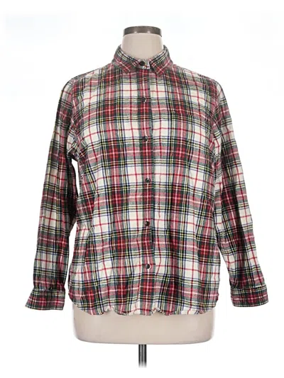 Pre-owned L.l.bean Long Sleeve Button Down Shirt In Red