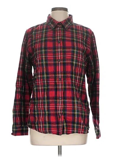 Pre-owned L.l.bean Long Sleeve Button Down Shirt In Red
