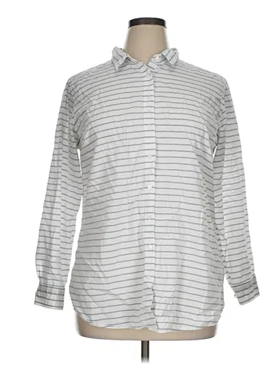 Pre-owned L.l.bean Long Sleeve Button Down Shirt In Silver