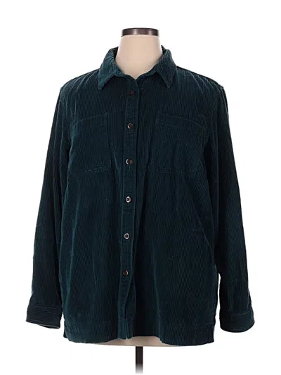 Pre-owned L.l.bean Long Sleeve Button Down Shirt In Teal