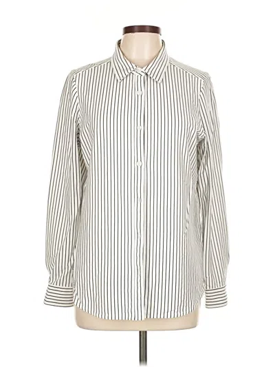 Pre-owned L.l.bean Long Sleeve Button Down Shirt In White