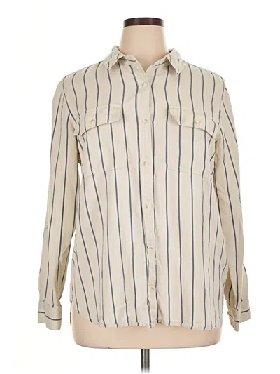 Pre-owned L.l.bean Long Sleeve Button Down Shirt In White