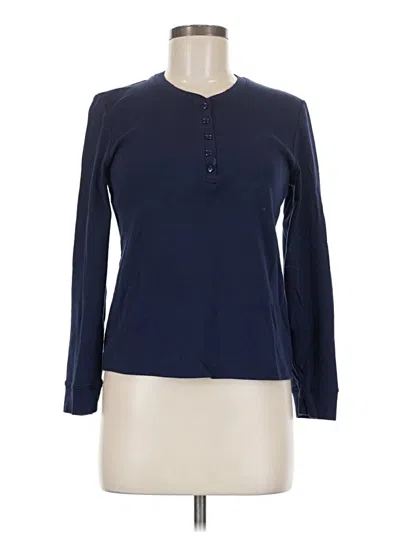 Pre-owned L.l.bean Long Sleeve Henley Shirt In Blue