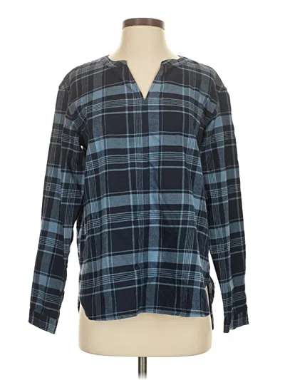 Pre-owned L.l.bean Long Sleeve Henley Shirt In Blue