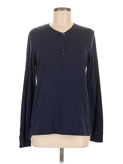 Pre-owned L.l.bean Long Sleeve Henley Shirt In Blue
