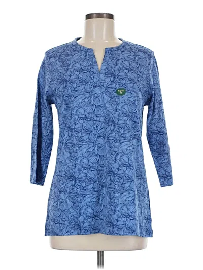 Pre-owned L.l.bean Long Sleeve Henley Shirt In Blue
