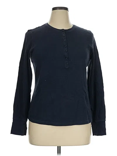 Pre-owned L.l.bean Long Sleeve Henley Shirt In Blue