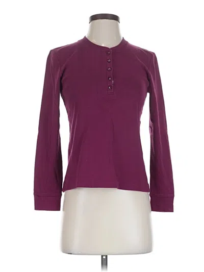 Pre-owned L.l.bean Long Sleeve Henley Shirt In Burgundy