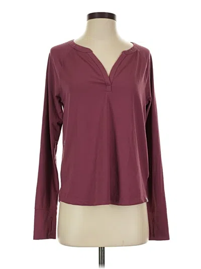 Pre-owned L.l.bean Long Sleeve Henley Shirt In Burgundy