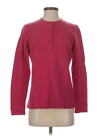 Pre-owned L.l.bean Long Sleeve Henley Shirt In Burgundy
