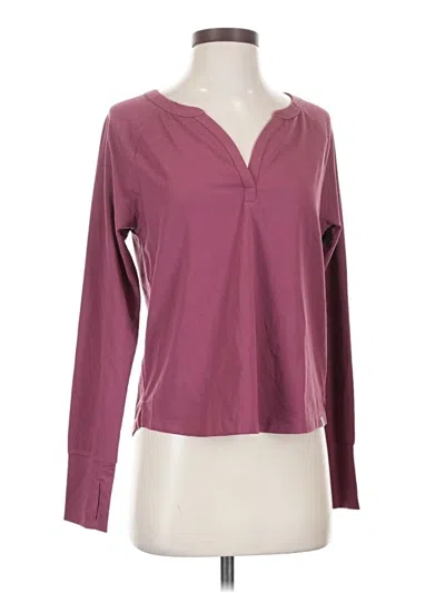 Pre-owned L.l.bean Long Sleeve Henley Shirt In Burgundy