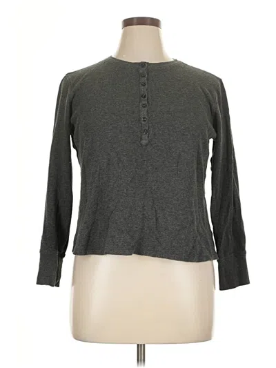 Pre-owned L.l.bean Long Sleeve Henley Shirt In Gray