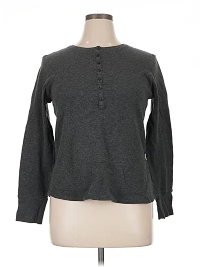 Pre-owned L.l.bean Long Sleeve Henley Shirt In Gray