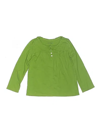 Pre-owned L.l.bean Kids' Long Sleeve Henley Shirt In Green