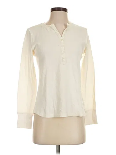 Pre-owned L.l.bean Long Sleeve Henley Shirt In Ivory