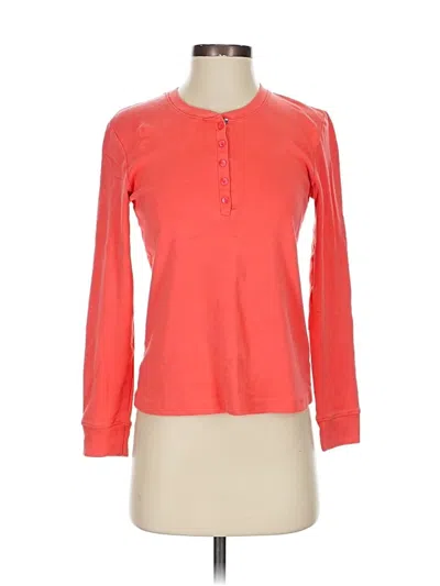 Pre-owned L.l.bean Long Sleeve Henley Shirt In Orange