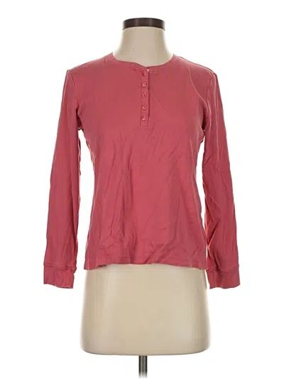 Pre-owned L.l.bean Long Sleeve Henley Shirt In Pink