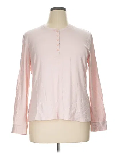 Pre-owned L.l.bean Long Sleeve Henley Shirt In Pink
