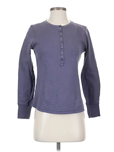 Pre-owned L.l.bean Long Sleeve Henley Shirt In Purple