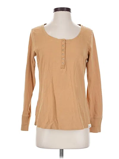 Pre-owned L.l.bean Long Sleeve Henley Shirt In Tan