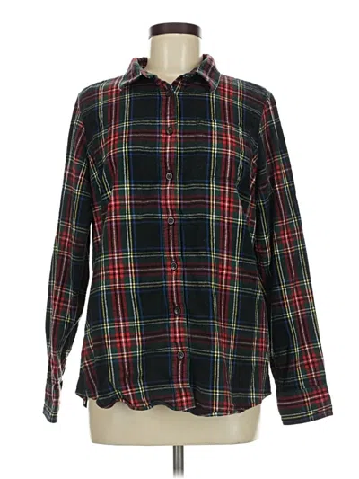 Pre-owned L.l.bean Long Sleeve Polo Shirt In Black