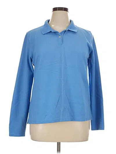 Pre-owned L.l.bean Long Sleeve Polo Shirt In Blue