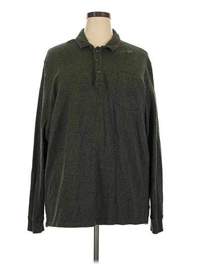 Pre-owned L.l.bean Long Sleeve Polo Shirt In Green