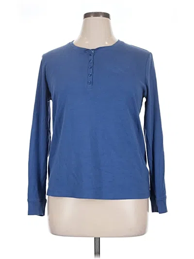 Pre-owned L.l.bean Long Sleeve Top Blue Crew Neck Tops