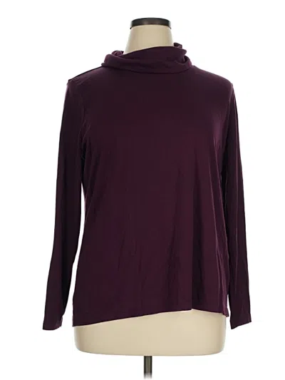 Pre-owned L.l.bean Long Sleeve Top Burgundy Cowl Neck Tops