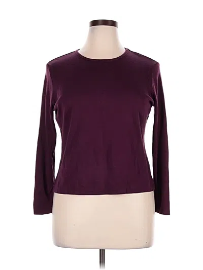 Pre-owned L.l.bean Long Sleeve Top Burgundy Crew Neck Tops