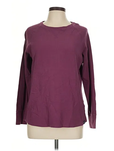 Pre-owned L.l.bean Long Sleeve Top Burgundy Crew Neck Tops
