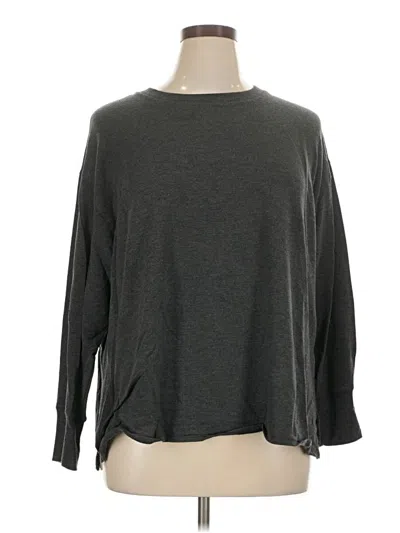 Pre-owned L.l.bean Long Sleeve Top Gray Crew Neck Tops