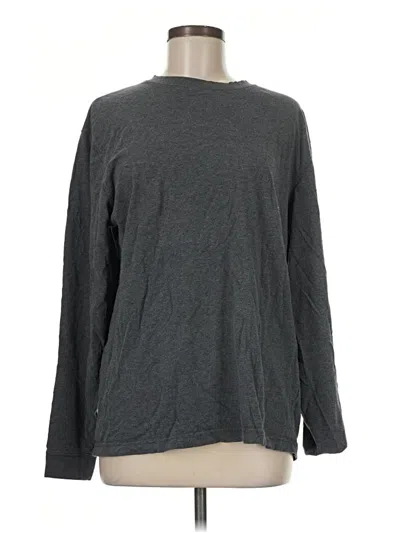 Pre-owned L.l.bean Long Sleeve Top Gray Crew Neck Tops