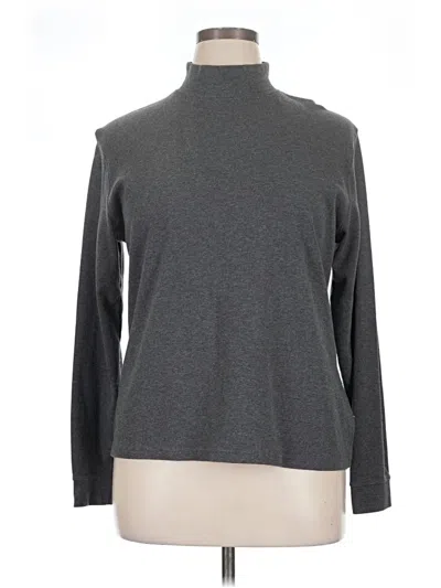 Pre-owned L.l.bean Long Sleeve Top Gray Turtleneck Tops