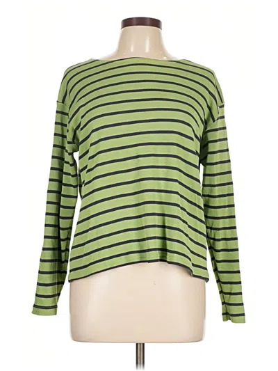 Pre-owned L.l.bean Long Sleeve Top Green Boatneck Tops