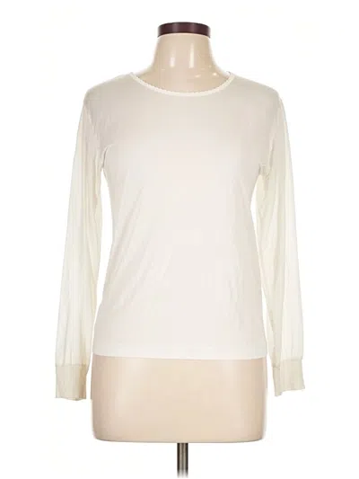 Pre-owned L.l.bean Long Sleeve Top Ivory Crew Neck Tops