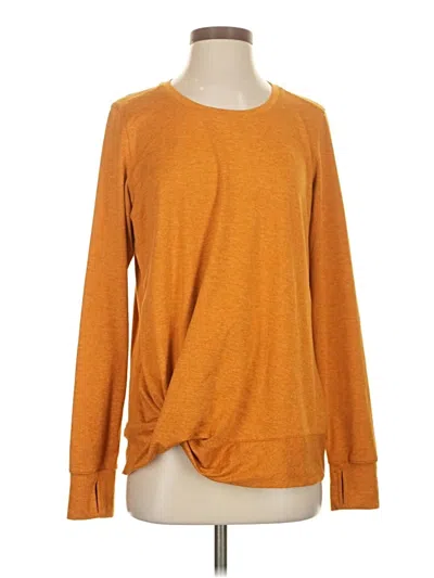 Pre-owned L.l.bean Long Sleeve Top Orange Crew Neck Tops