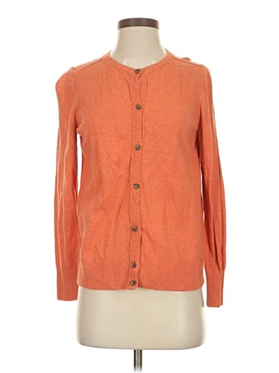 Pre-owned L.l.bean Long Sleeve Top Orange Sweetheart Neckline Tops