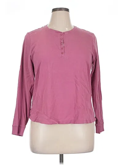 Pre-owned L.l.bean Long Sleeve Top Pink Crew Neck Tops