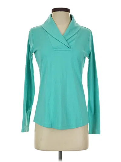 Pre-owned L.l.bean Long Sleeve Top Teal Cowl Neck Tops