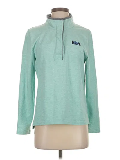 Pre-owned L.l.bean Long Sleeve Top Teal Turtleneck Tops