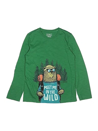 Pre-owned L.l.bean Kids' Long Sleeve T-shirt In Green